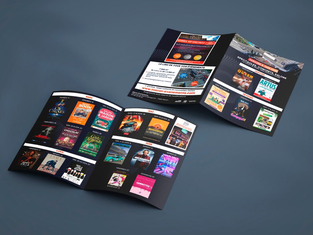 gestion de projet edition programme et communication cross media pour le Spot salle spectacle concerts événements et le Parc des Expositions de Mâcon Anne Pagnotte Biel La Plume